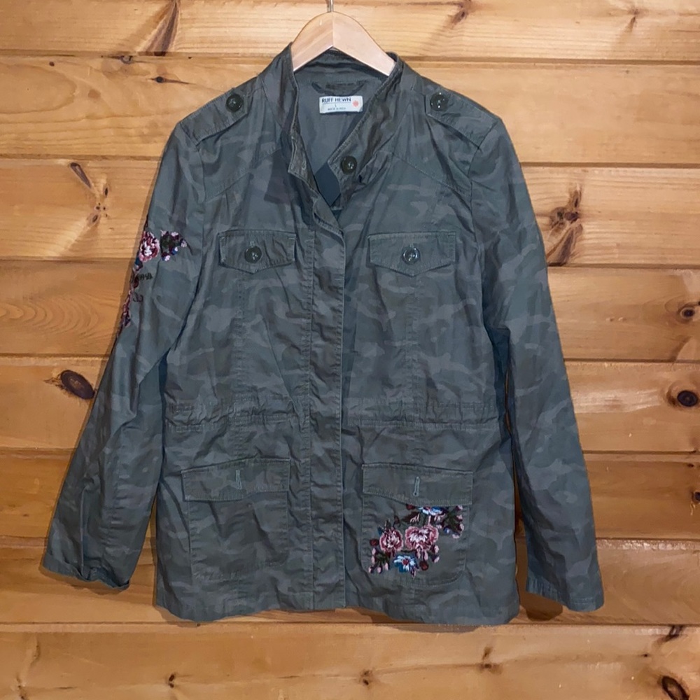 Ruff Hewn camo floral embroidered jacket